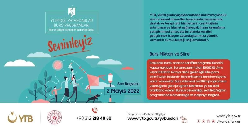 YTB’den aile ve sosyal hizmetler alanlarında uzmanlık bursu
