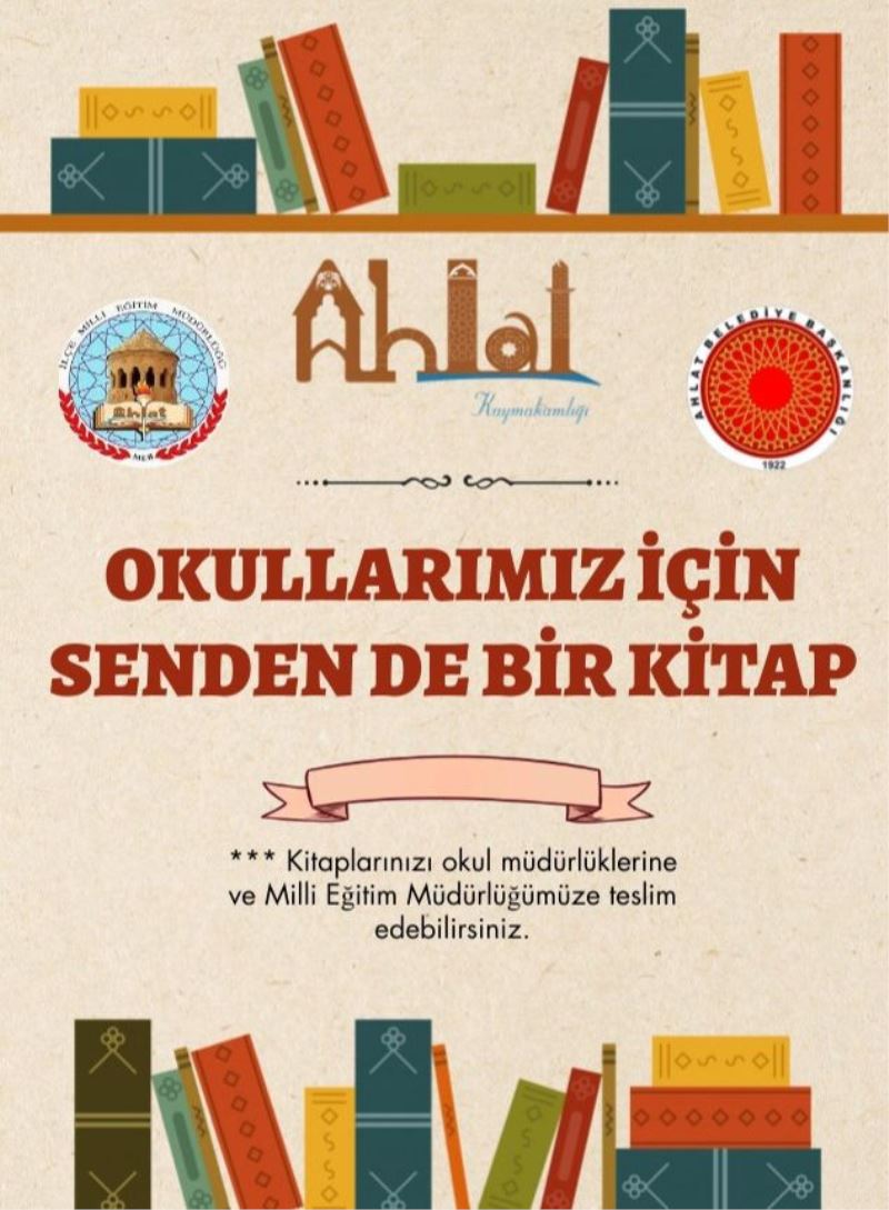 Ahlat’ta “Okullarımız için senden de bir kitap” kampanyası
