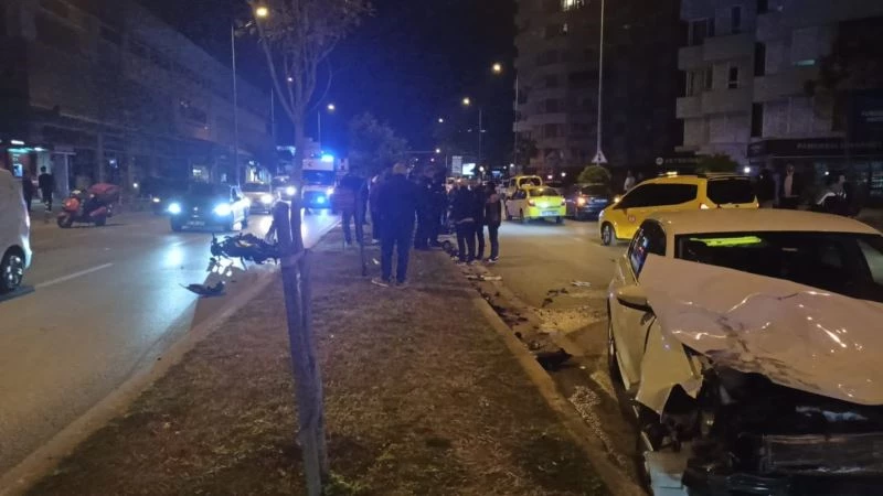 Ters yönden gelen alkollü sürücü motosiklete çarptı: 2 yaralı
