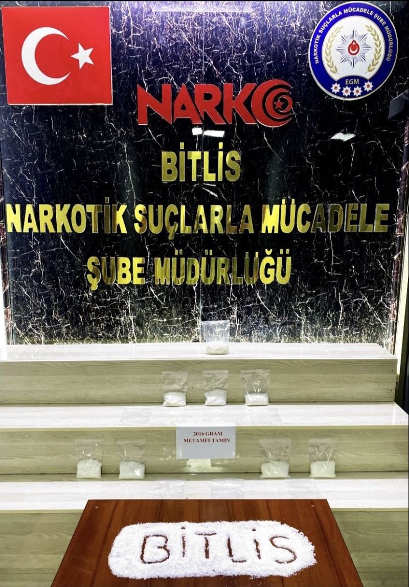 Bitlis’te 2 kilo 16 gram Metanfetamin ele geçirildi
