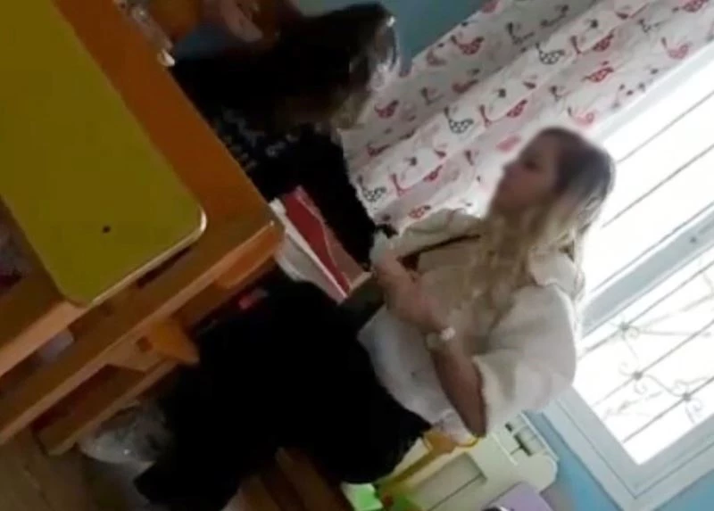 Kreşte tepki çeken görüntü
