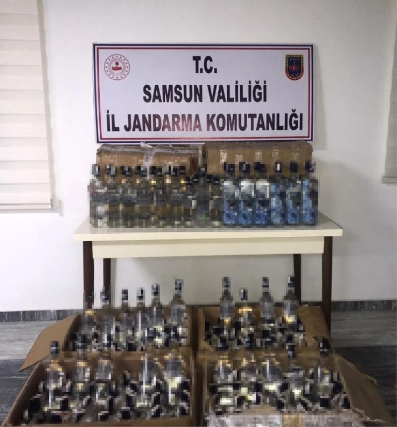 Samsun’da 251 şişe sahte bandrollü içki ele geçirildi
