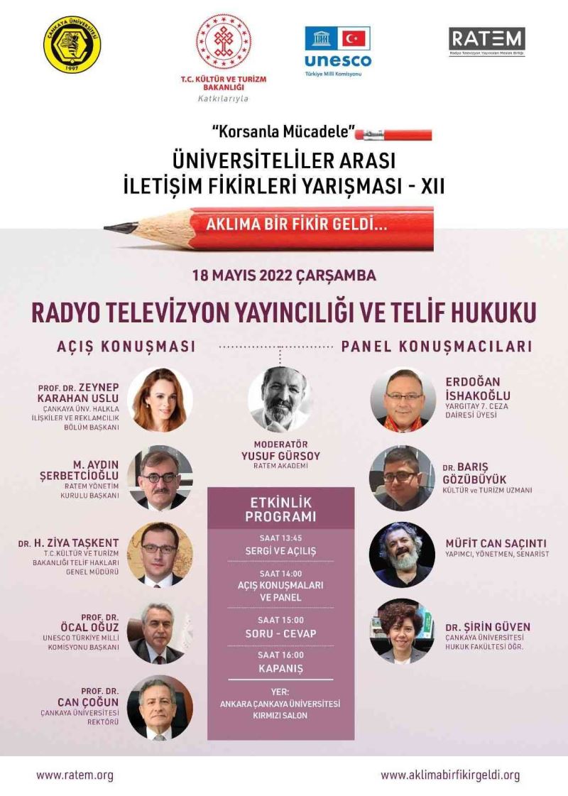Çankaya Üniversitesi’nde, Radyo Televizyon Yayıncılığı ve Telif Hukuku konuşulacak
