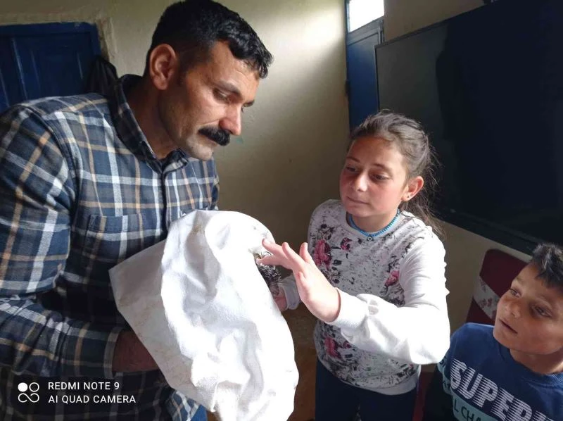 Yaralı baykuşu baba-kız tedavi etti
