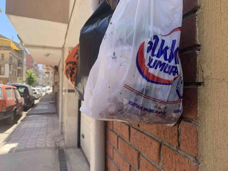 Bu sokakta çöpler duvara asılıyor
