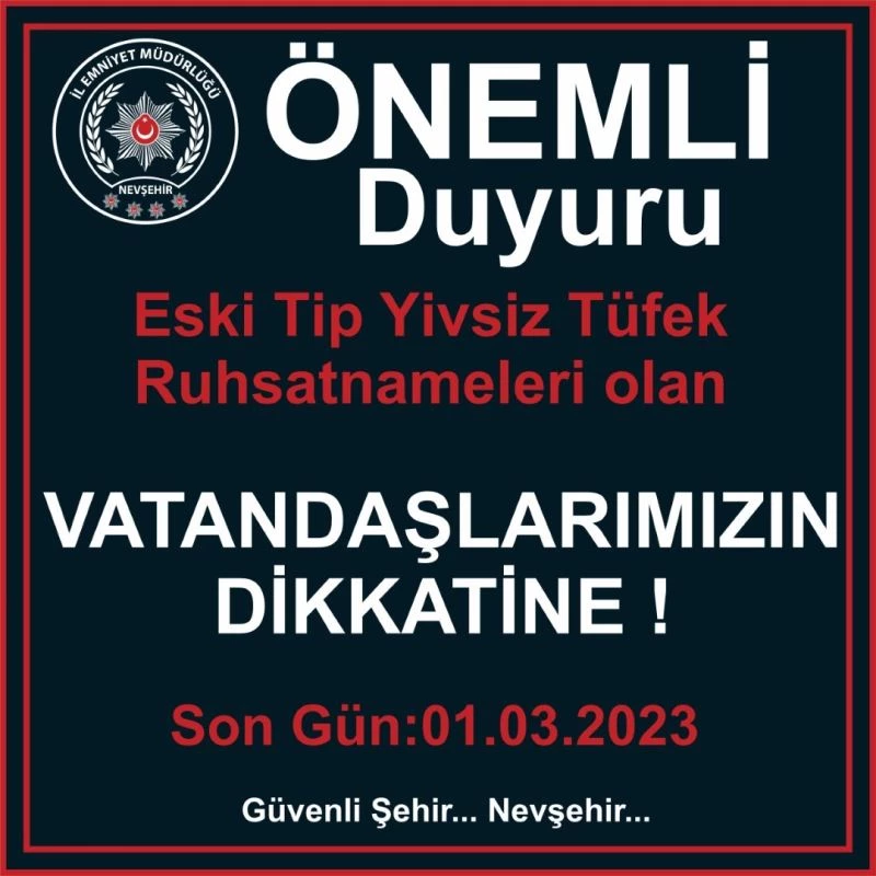 Emniyet Müdürlüğü uyardı; 