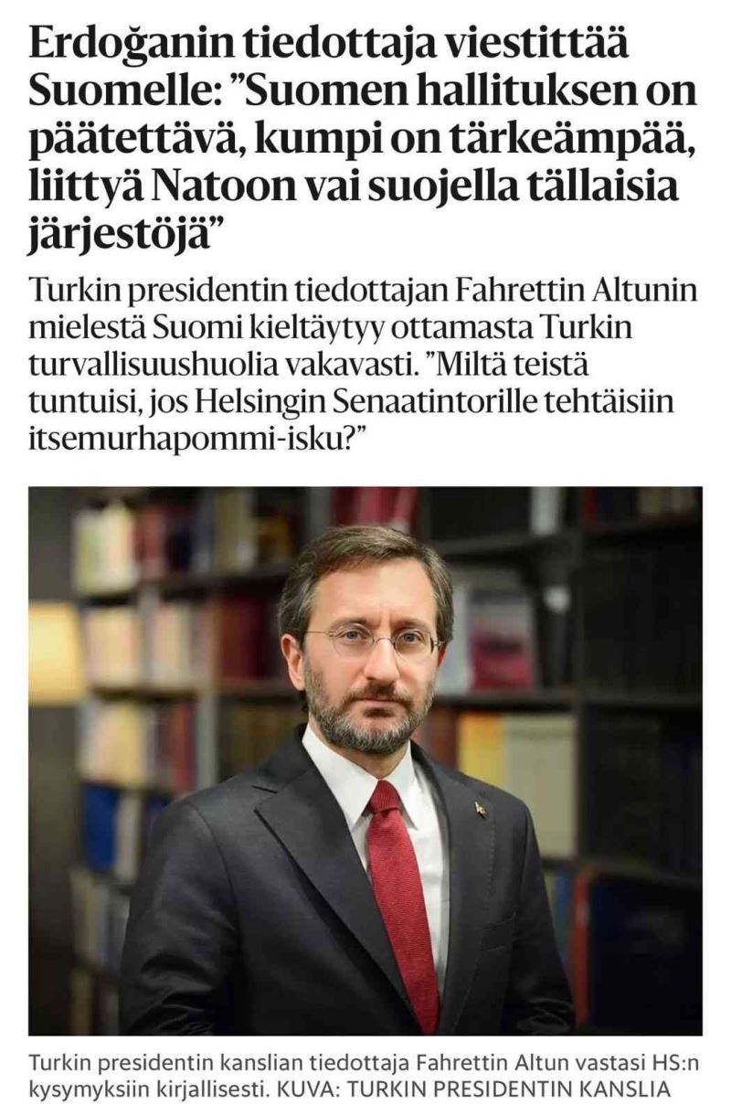 Cumhurbaşkanlığı İletişim Başkanı Altun: “NATO üyeliğinin bir hak değil ayrıcalıktır