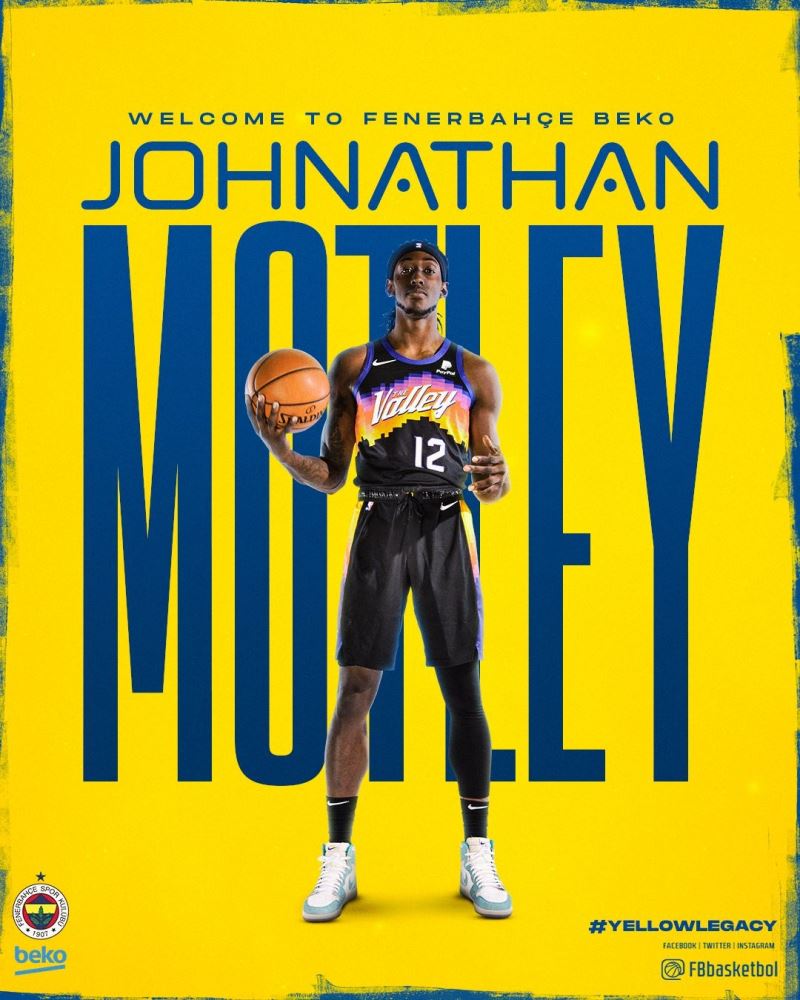 Fenerbahçe Erkek Basketbol Takımı, Johnathan Motley ile 2 yıllık anlaşmaya varıldığını açıkladı.

