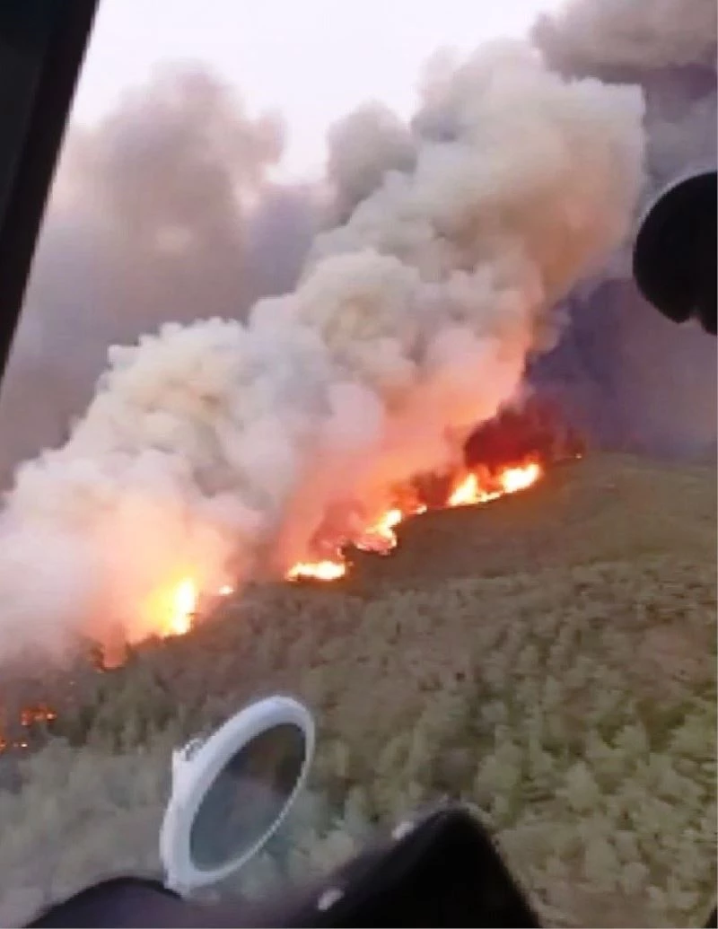 Marmaris’teki orman yangını rüzgar nedeniyle büyüdü, ekiplerin müdahalesi sürüyor
