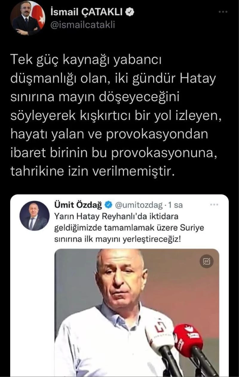İçişleri Bakanlığı Sözcüsü Çataklı: “Tek güç kaynağı yabancı düşmanlığı olan birinin provokasyonuna izin verilmemiştir”
