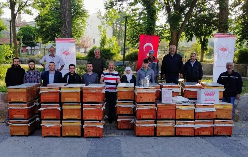 Arılı kovanlar sahiplerini buldu

