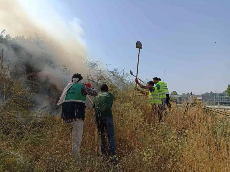 Van Kalesi yanındaki mezarlıkta yangın
