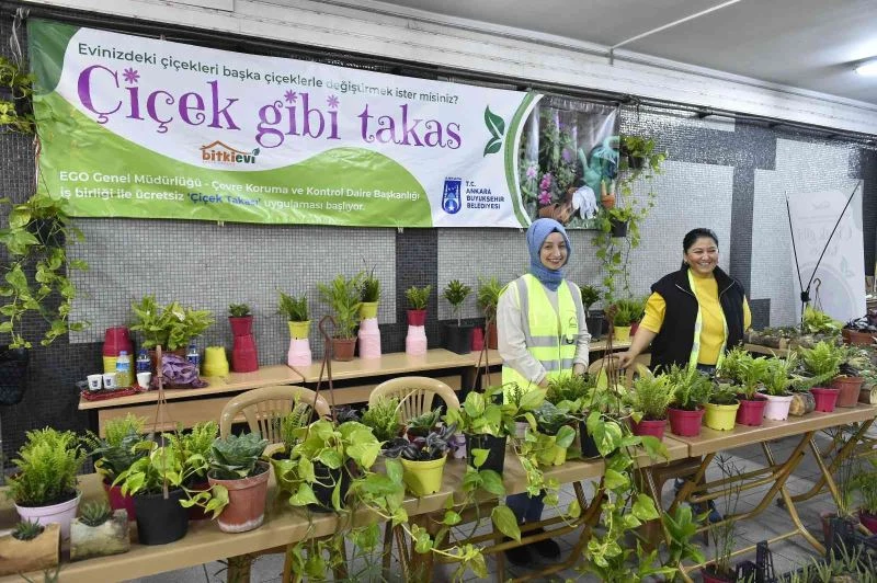 Başkent’te çiçek gibi takas
