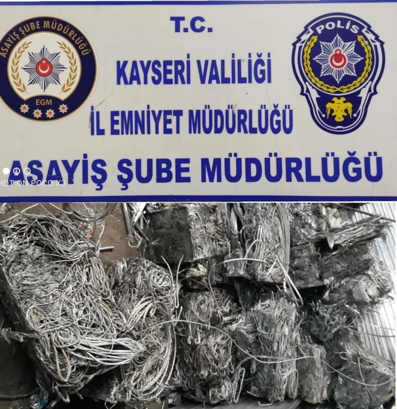 İş yerine operasyon, çalıntı 2 ton 624 kilo kablo bulundu
