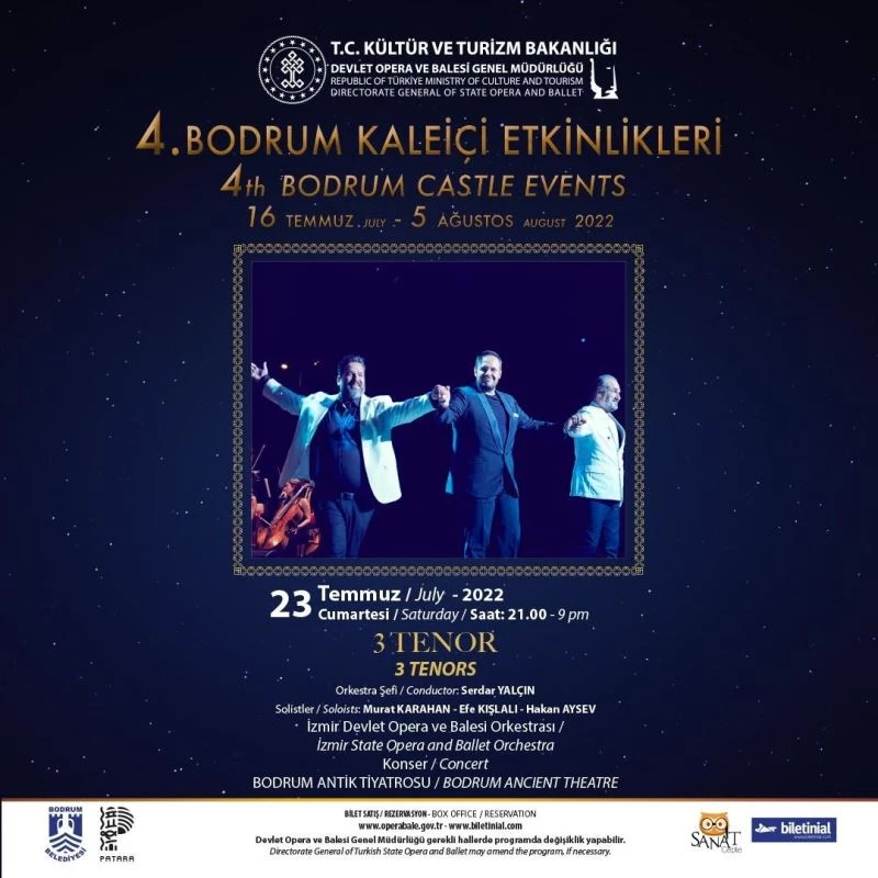 Üç tenor, Bodrum’da konser verecek

