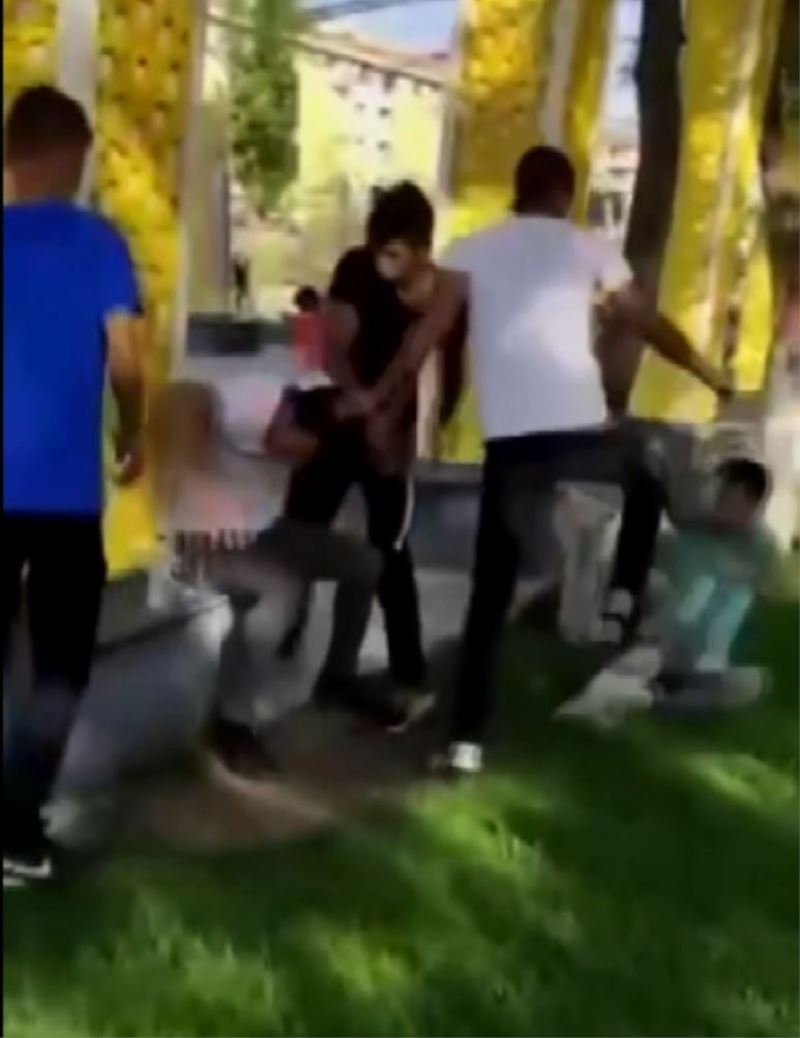 Parkta oturan gençleri gülerek dövüp video çektiler

