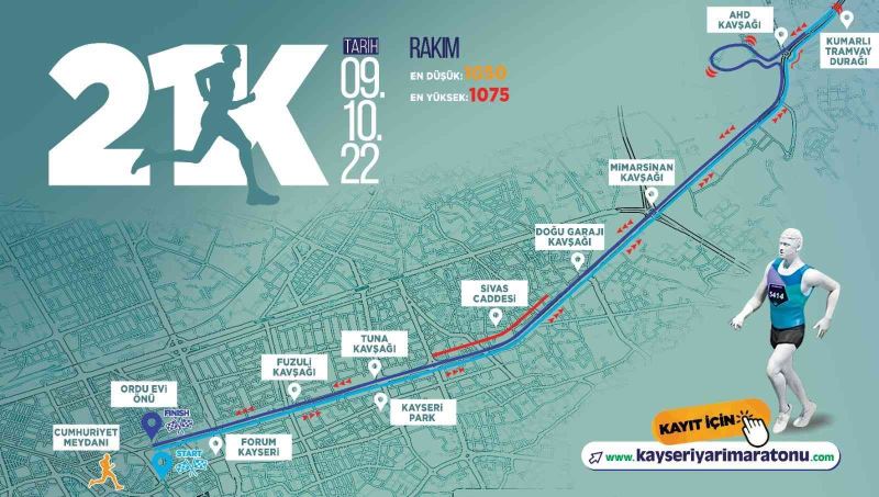 Büyükşehir’in Uluslararası Kayseri Yarı Maratonu’nda heyecan artıyor
