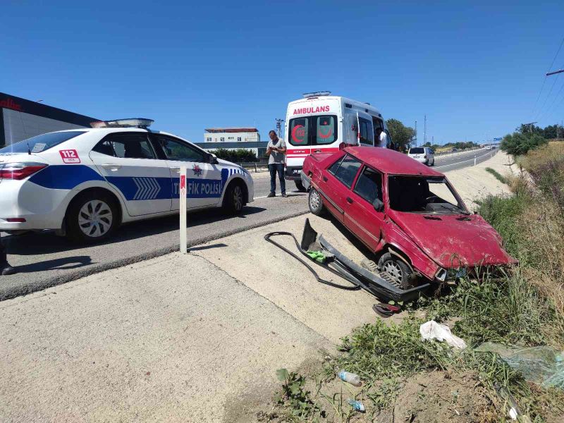 Tekirdağ’da gözleri kararan sürücü kaza yaptı; 1 yaralı
