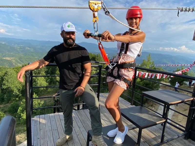Küre Dağları Milli Parkında zipline heyecanı yaşanıyor
