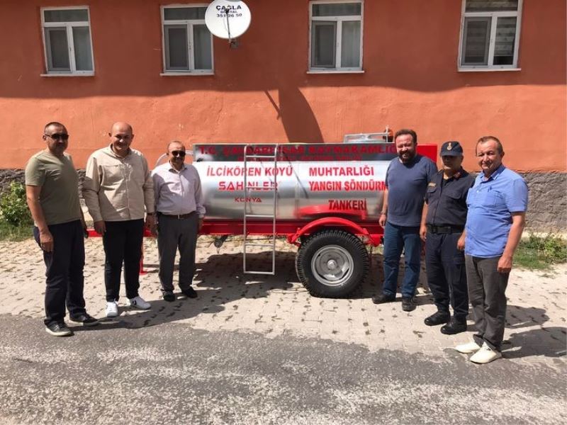 Çavdarhisar İlcikören köyüne Devlet-vatandaş işbirliğiyle köye yangın söndürme tankeri
