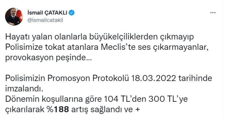 İçişleri Bakan Yardımcısı Çataklı’dan polis promosyonu protokolü hakkındaki iddialarla ilgili açıklama
