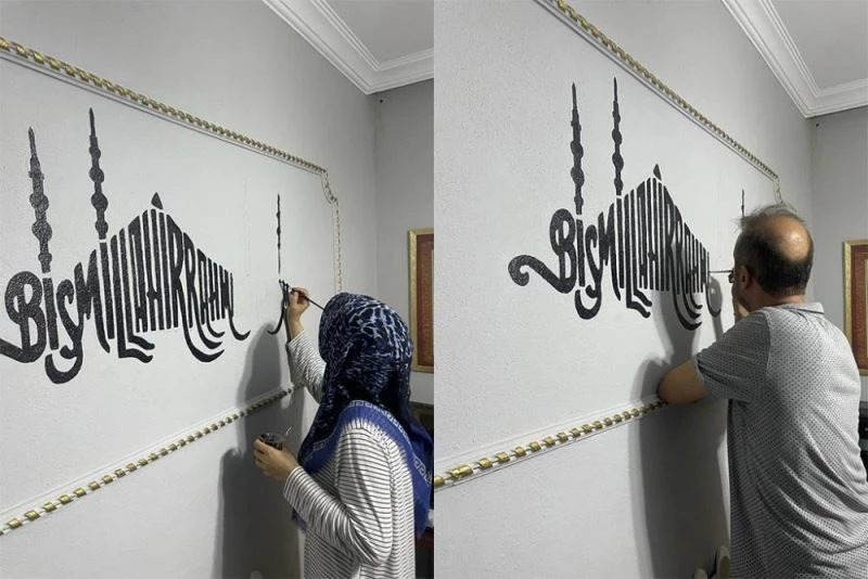 Gönüllü çift, Kur’an kursunu elleriyle güzelleştirdi
