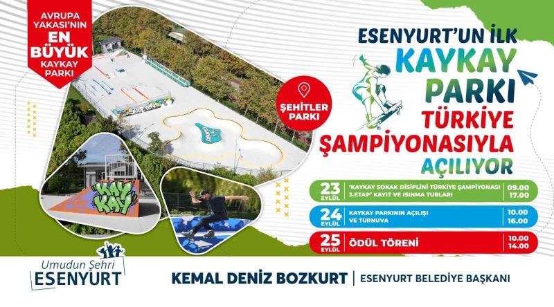 Esenyurt’ta Kaykay Parkı 24 Eylül’de açılıyor
