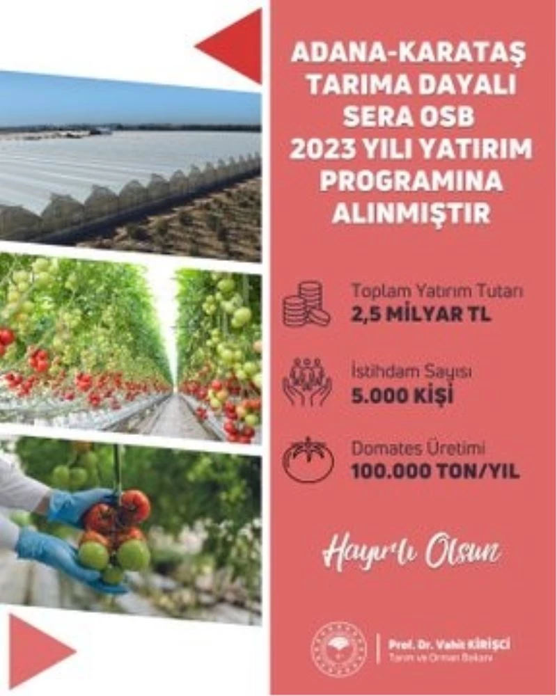 Adana’ya dev yatırım müjdesi
