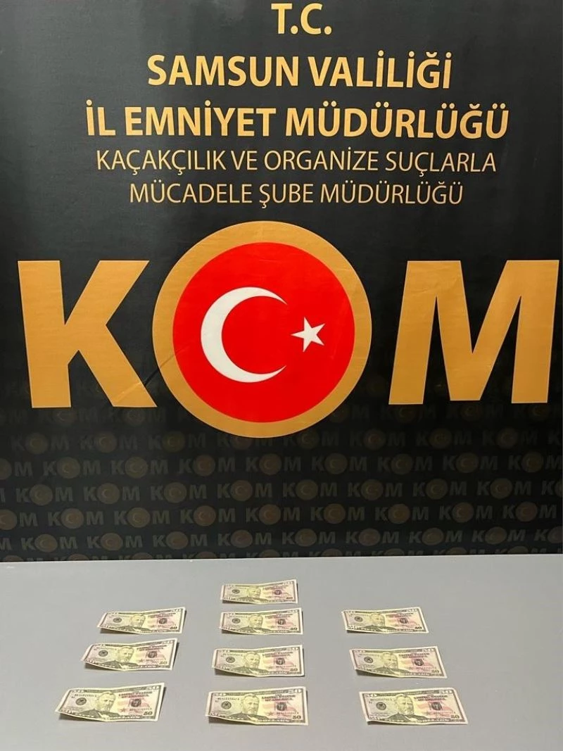 Samsun’da 10 adet 50’lik sahte dolarla yakalanan şahsa gözaltı
