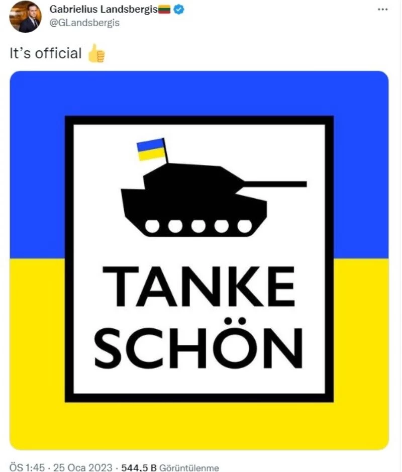 Litvanya Dışişleri Bakanı Landsbergis’ten Almanya’ya Leopard teşekkürü: “Tanke schön”
