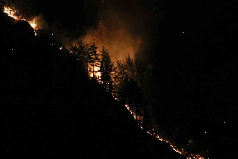 Alanya’daki orman yangınına yakın yerleşim yeri boşaltıldı
