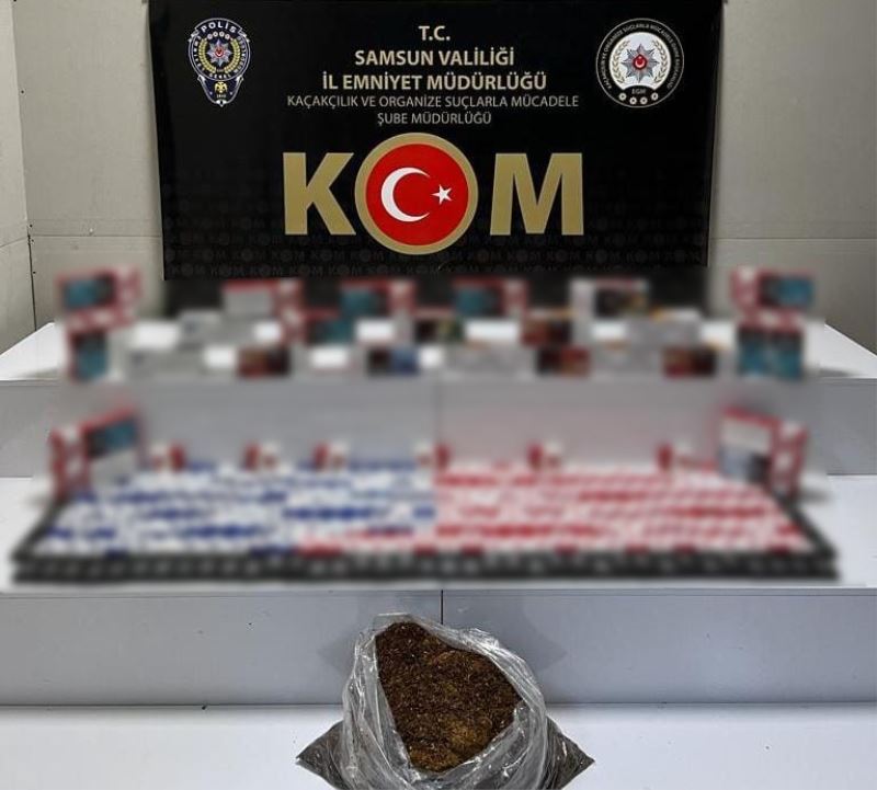 Samsun’da kaçak 9 bin 580 dal makaron ve 2,5 kilo tütün ele geçirildi
