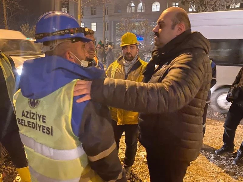 Aziziye Belediyesi deprem bölgesinde
