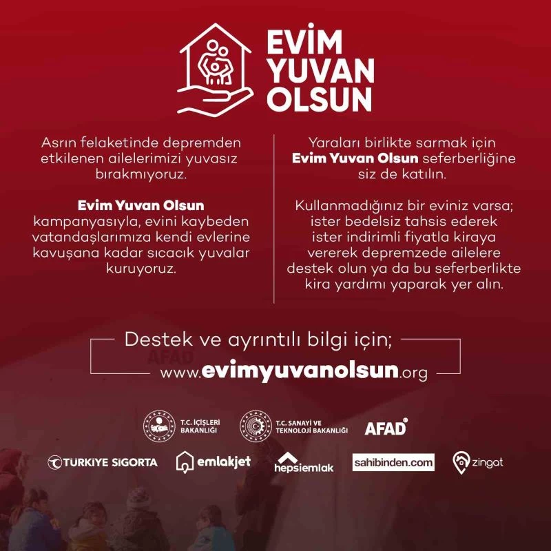 “Evim Yuvan Olsun” kampanyasına 3 günde 4 bin 568 başvuru

