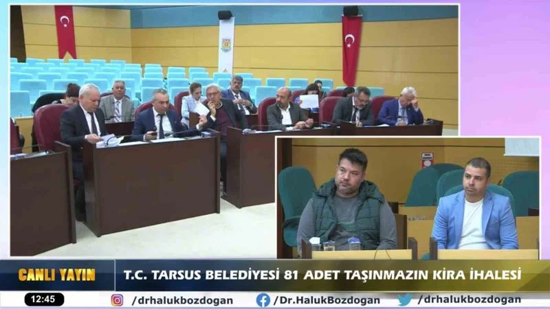 Tarsus Belediyesinin 81 iş yeri ihalesi canlı yayınlandı

