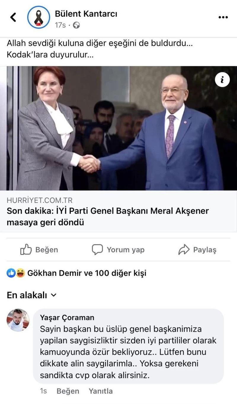 CHP’li belediye başkanından Akşener’e eşek benzetmesi
