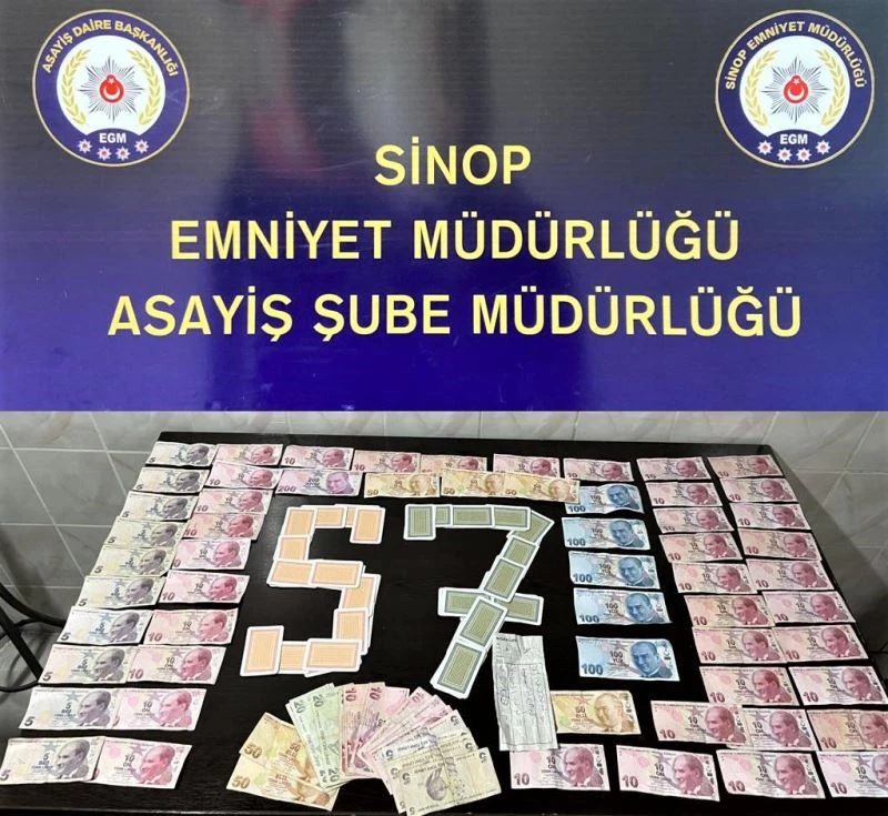 Sinop’ta kumar oynayan 6 kişiye 48 bin TL ceza
