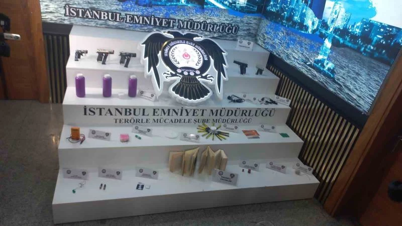 Hücre evinden çıkan patlayıcılar emniyette sergilendi
