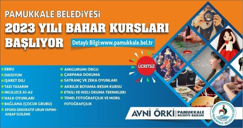 Pamukkale Belediyesi ilkbahar dönemi kurs kayıtları başladı
