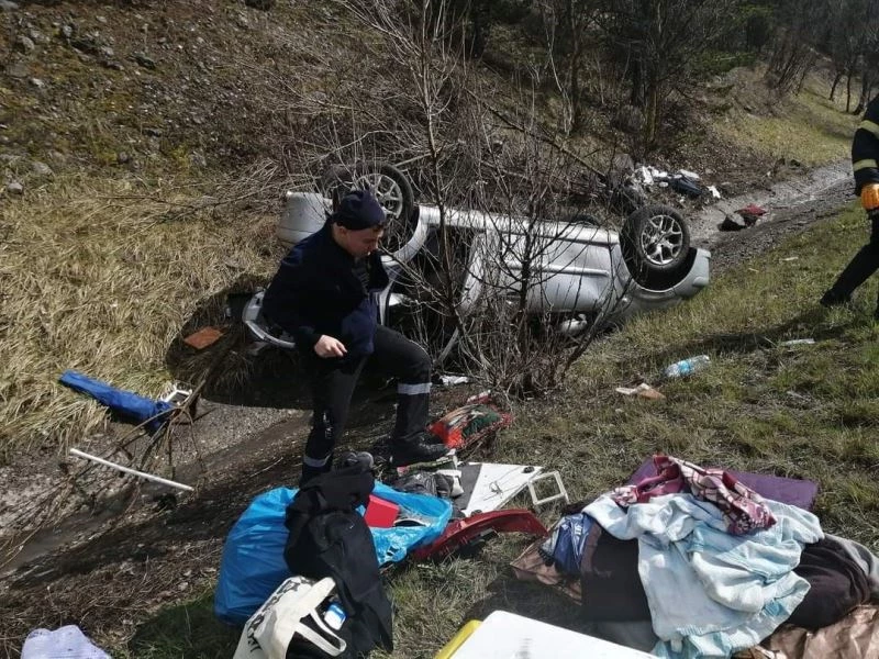 Bolu TEM’de otomobil takla attı: 1 yaralı

