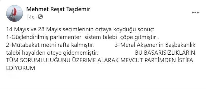 İYİ Partili Taşdemir: 