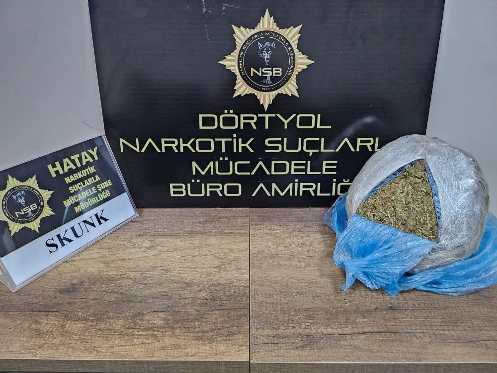 Erzin’de  1 kilo 900 gram esrar ele geçirildi