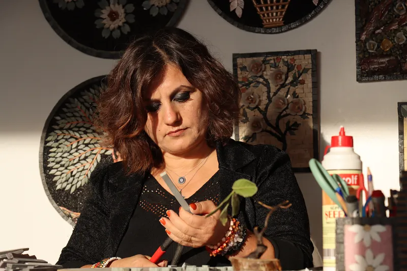 Depremzede mozaik sanatçısından eserlerine 