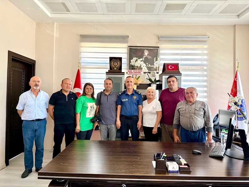 Anamur Gazeteciler Cemiyeti yönetiminden İlçe Emniyet Müdürü Özer