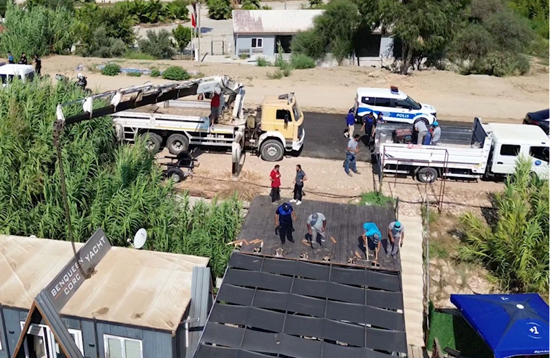 Aksu Çayı kenarındaki konteyner yapılar kaldırıldı