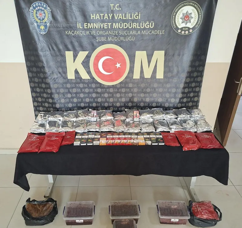 Reyhanlı ilçesinde 61 kilogram kaçak nargile tütünü ele geçirildi