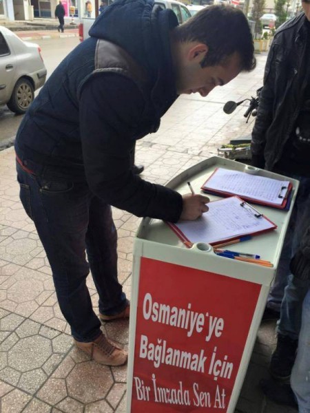 Erzin`de Osmaniye`ye bağlanmak için imza kampanyası