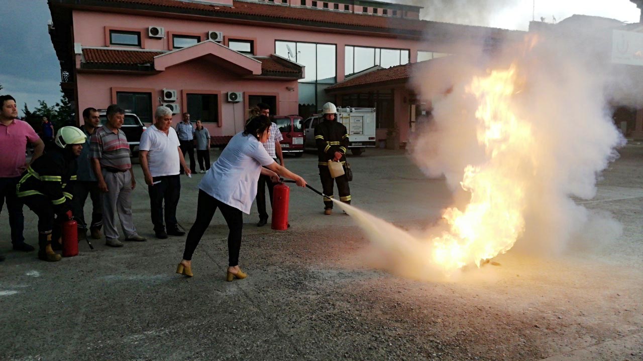 Devlet Hastanesinde, yangın ve tahliye tatbikatı